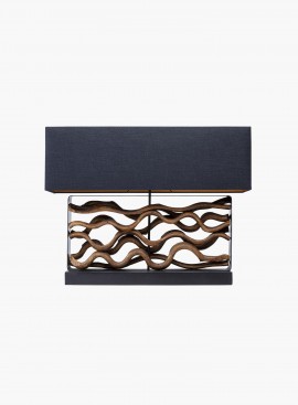 Lampa stołowa Nature Wave z drewnem