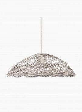 Lampa wisząca Satelise M rattan biała