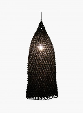 Lampa wisząca Nasse Double L duża ręcznie wykonywana - techniką makramy czarna