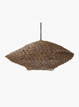 Lampa wisząca Ufo ręcznie wykonywana - techniką makramy kolor naturalny