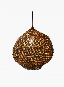 Lampa wisząca Ovni M ręcznie wykonywana - techniką makramy naturalna