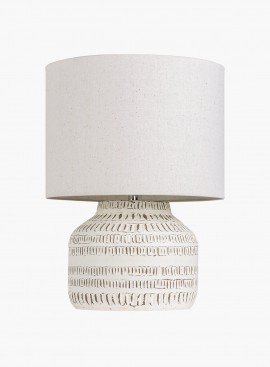 Lampa stołowa Classic I Terracotta 47 cm podstawa z terakoty ręcznie zdobiona