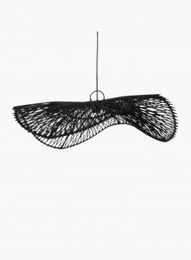 Lampa wisząca Chapeau rattanowa Czarna L
