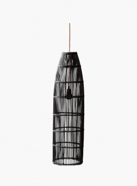 Lampa wisząca Fish Trap rattanowa Czarna L
