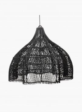 Lampa wisząca Whipped rattanowa Czarna M