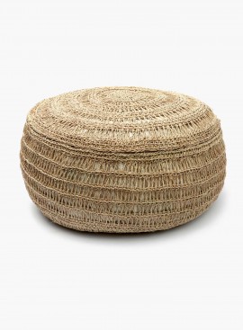 Puf okrągły Seagrass z trawy morskiej o średnicy 60 cm