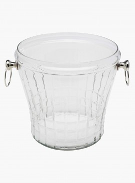 Wiaderko Cooler do wina lub szampana szklany transparentny uchwyty aluminiowe 3 litry